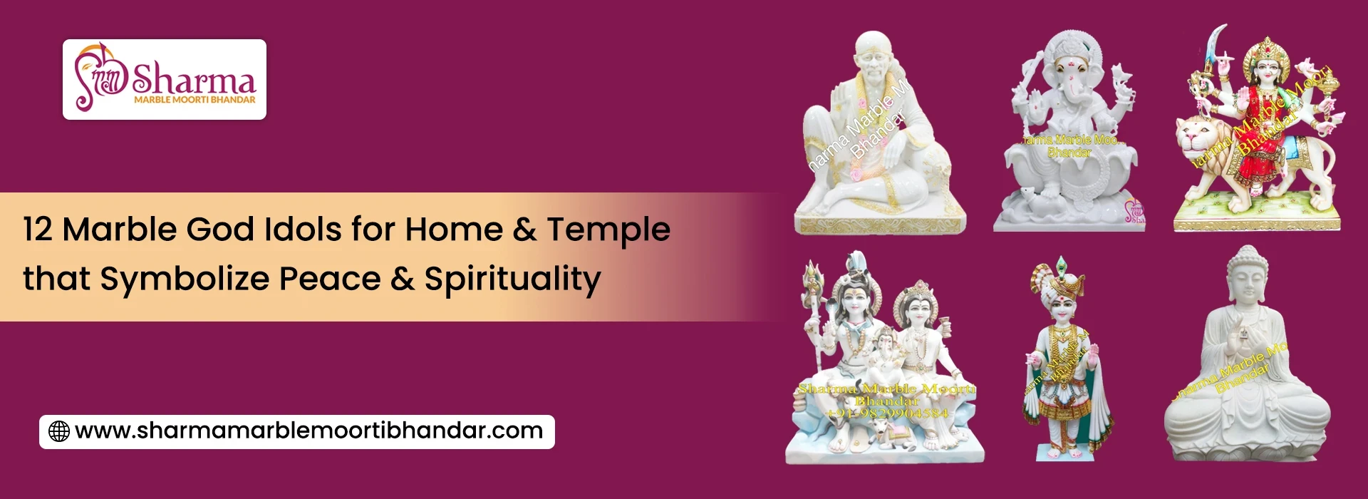 12 Marble God Idols for Home & Temple that Symbolize Peace & Spirituality