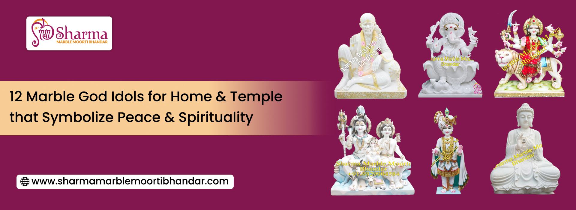 12 Marble God Idols for Home & Temple that Symbolize Peace & Spirituality