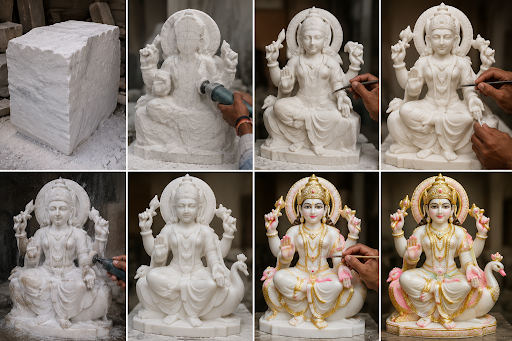 Step-by-Step Marble God Idol Manufacturing Process