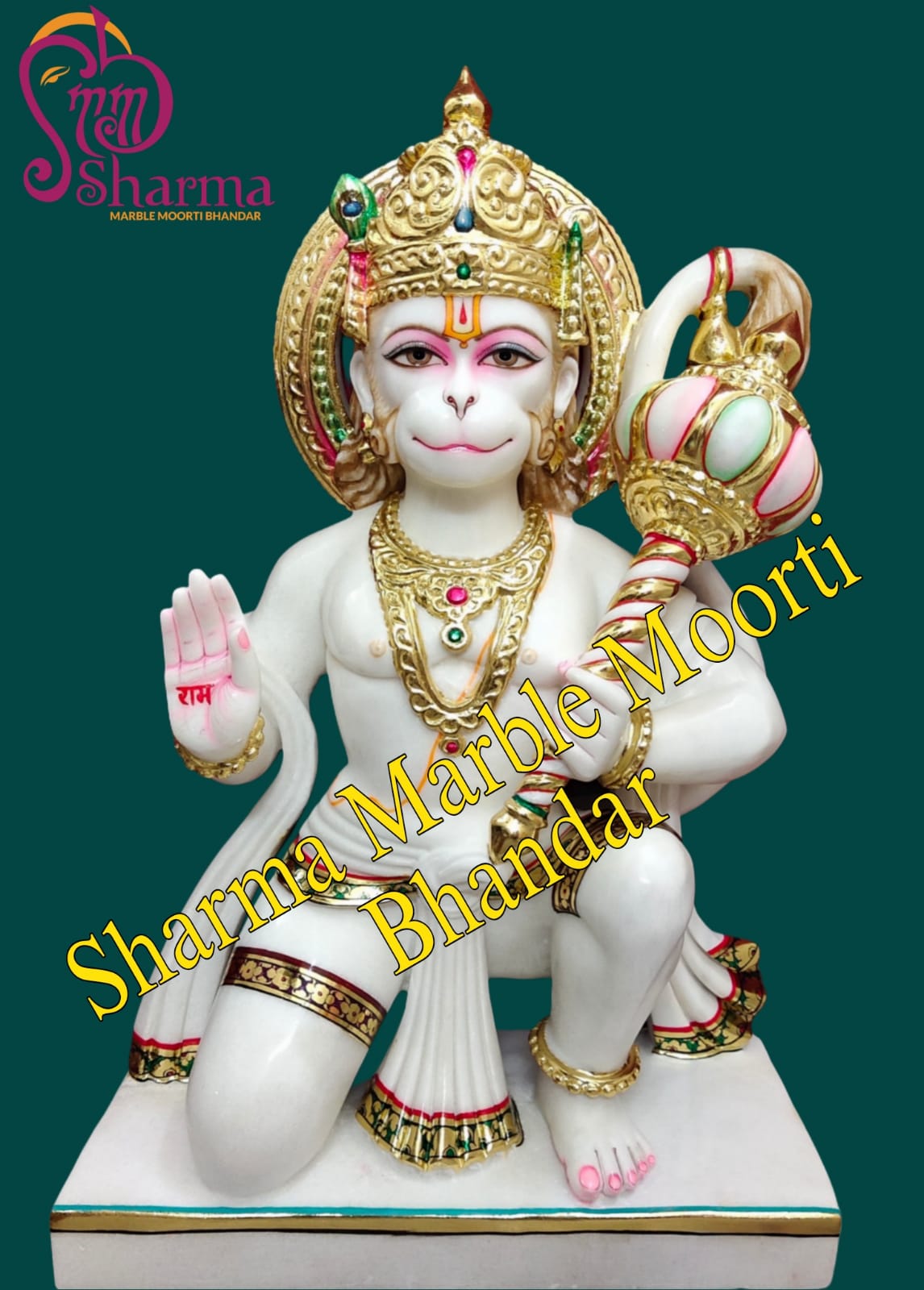 Ashirwad Hanuman Bajrangbali Statue Made In Makrana Marble