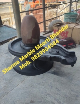 Black Marble Narmada Shivling For Temple