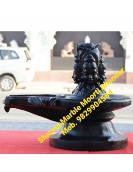 Black Marble Panchmukhi Shivling For Temple