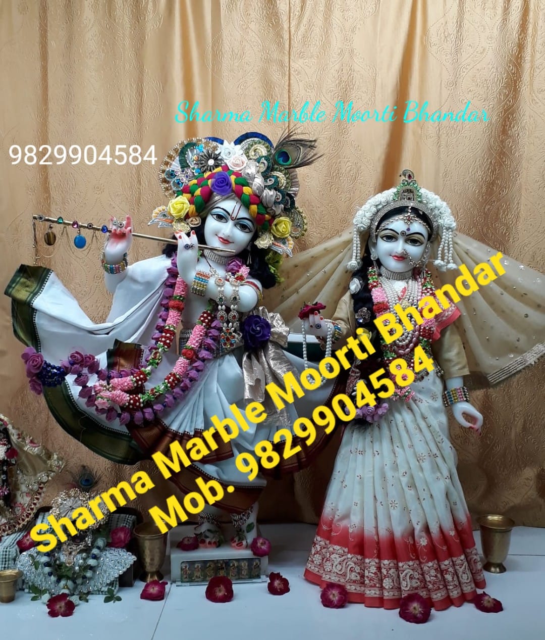 Iskcon Radha Krishna Marble Murti For Homes And Temples In Ashirwad