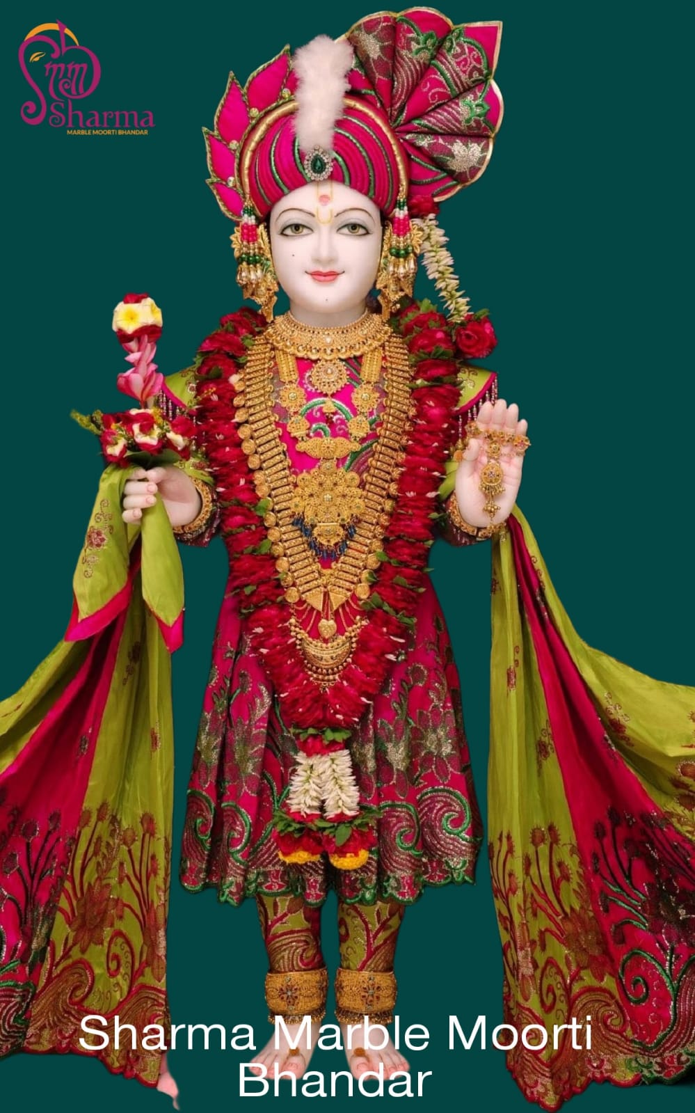 Lord Swaminarayan Marble Statue (18 inch by 84 inch)