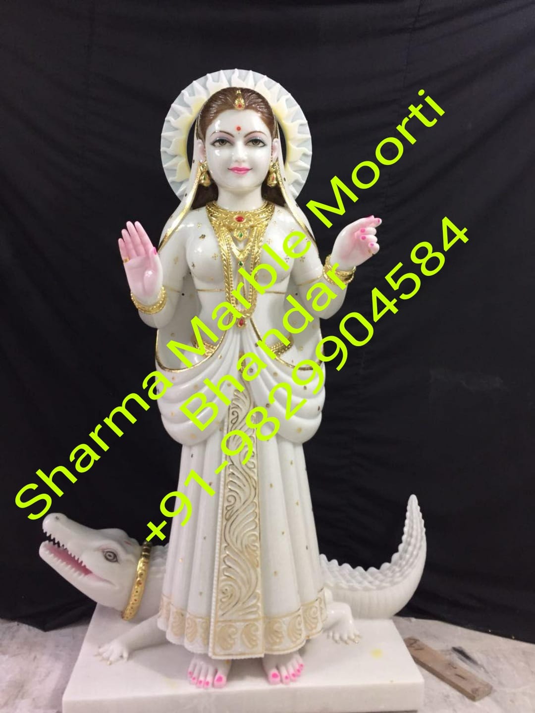 Makrana Marble Painted Moorti Of Khodiyar Maa For Temple