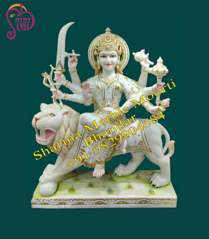 Marble Durga Mata Murti For Home Mandirs