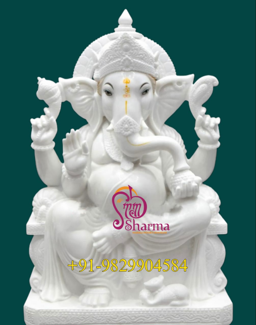 Marble Ganesh Bhagwan Murti Made In Makrana Marble