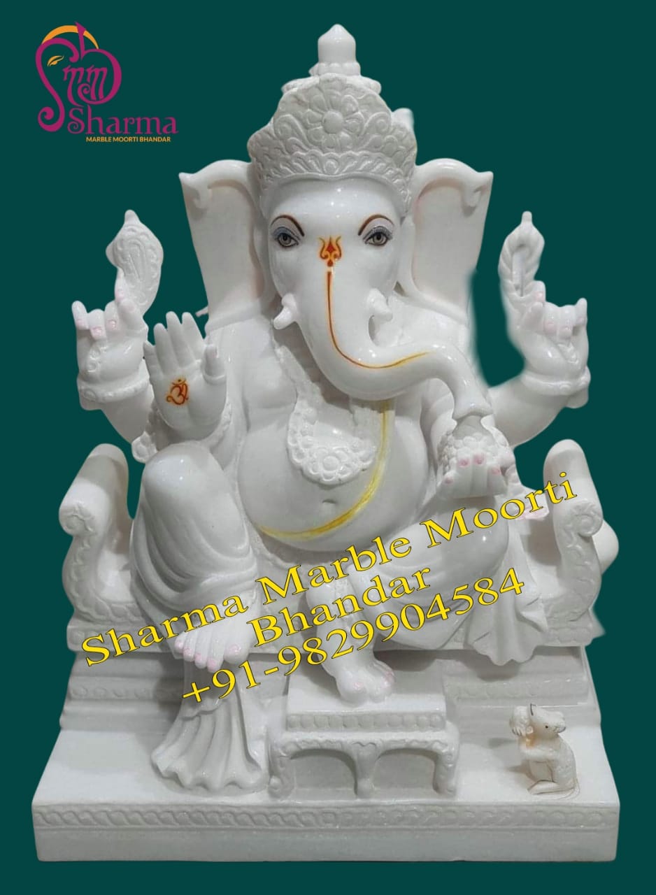 Marble Ganesh Murti For Home Mandirs In Makrana Marble