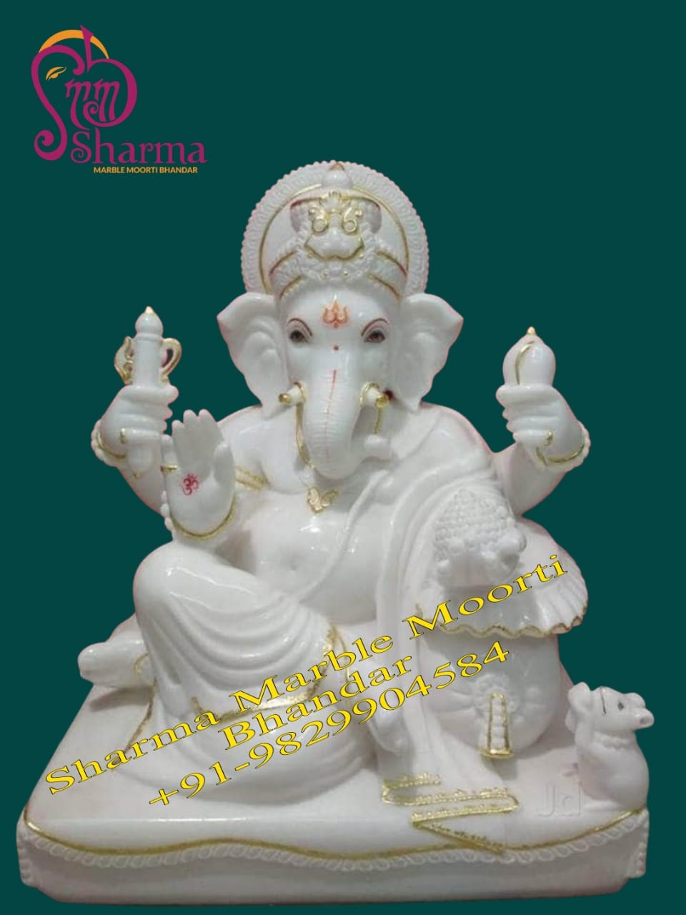 Marble Ganesh Murti For Temples In Small Size