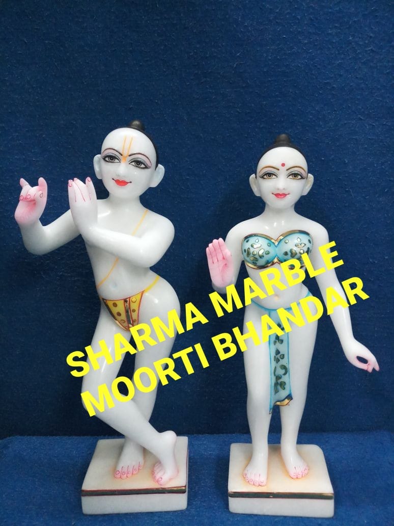 Marble Iskcon Radha Krishna Murti In Makrana Marble