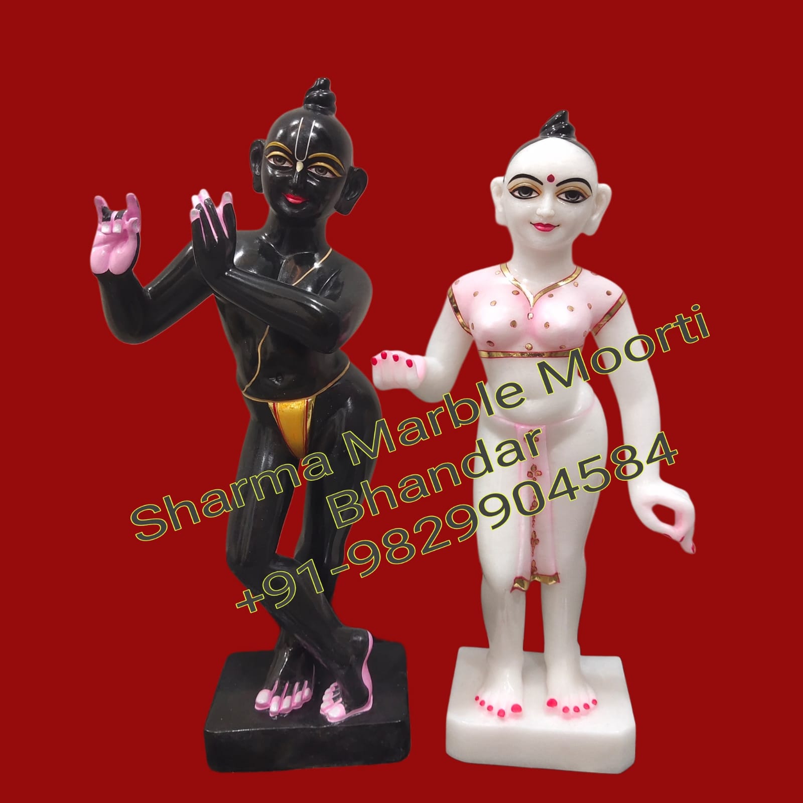 Marble Iskcon Radha Krishna Murti Made In Makrana Marble