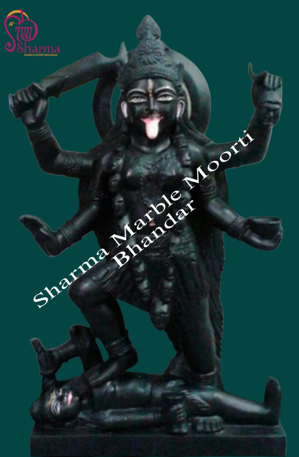 Black Marble Moorti Of Maa Kaali For Temples