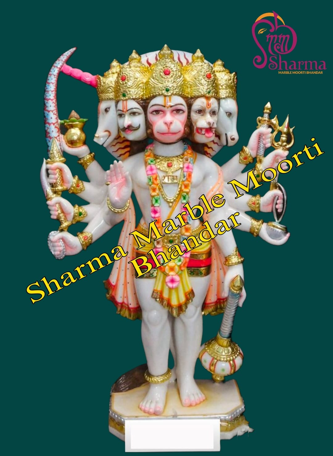 Marble Panchmukhi Hanuman Statue For Homes And Temples