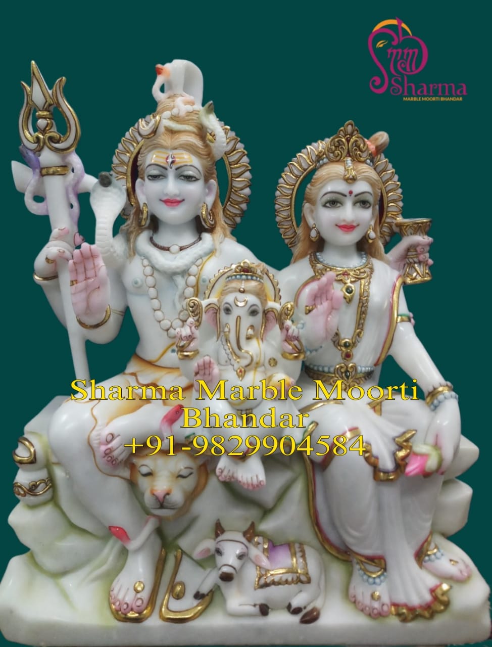 Marble Shiv Parivar Statue Made In Makrana Marble