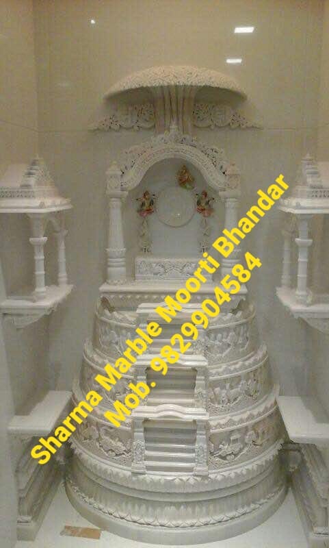 White Designer Marble Temple For Home And Offices