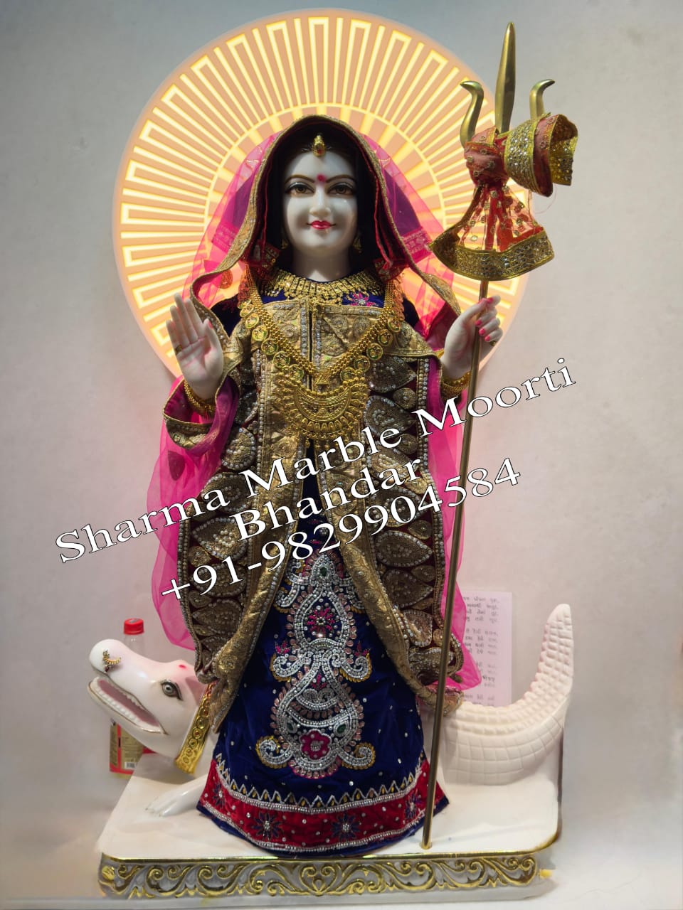 Standing Khodiyar Maa Marble Moorti