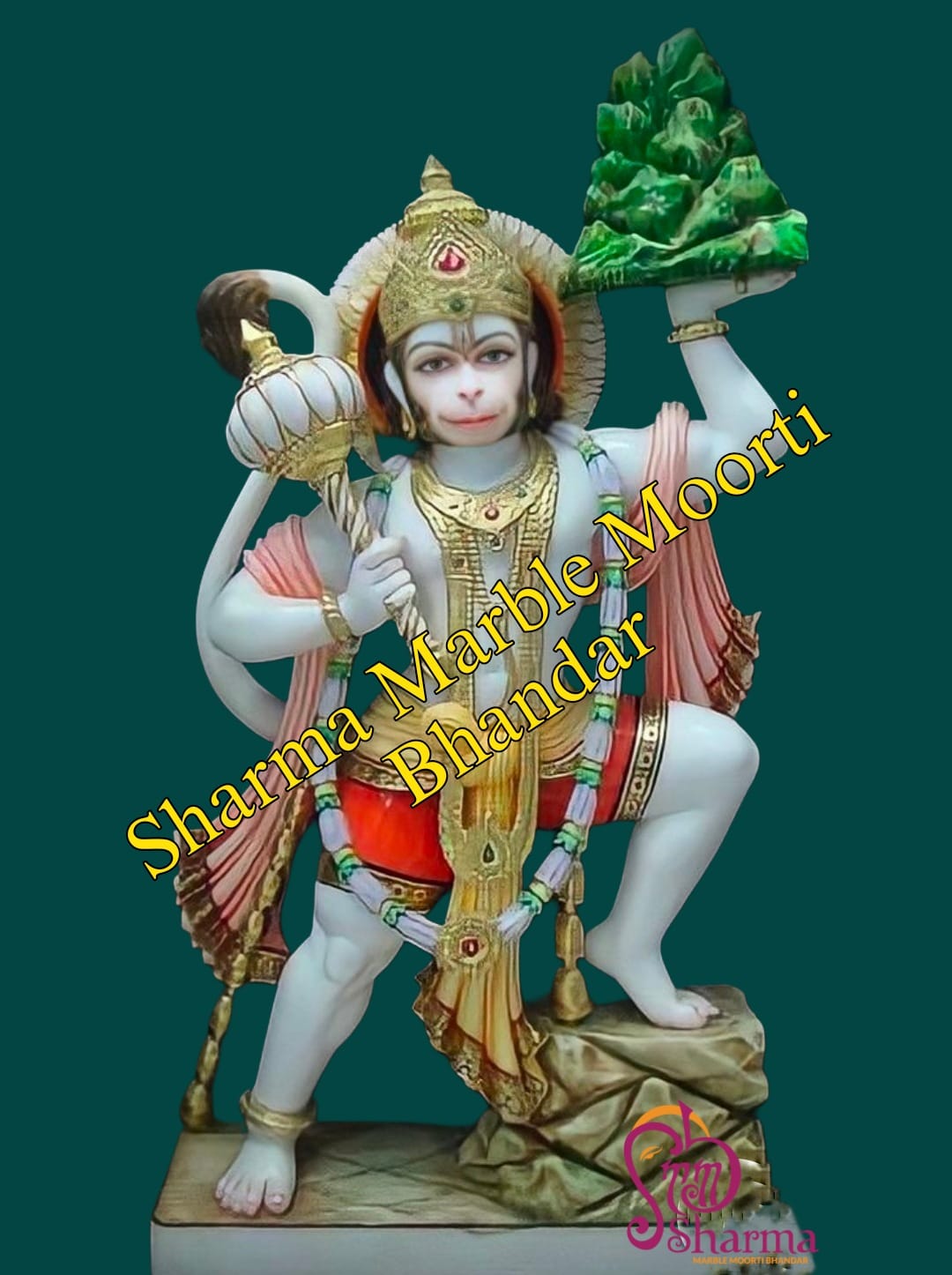 Veer Hanuman Marble Murti For Homes And Temples