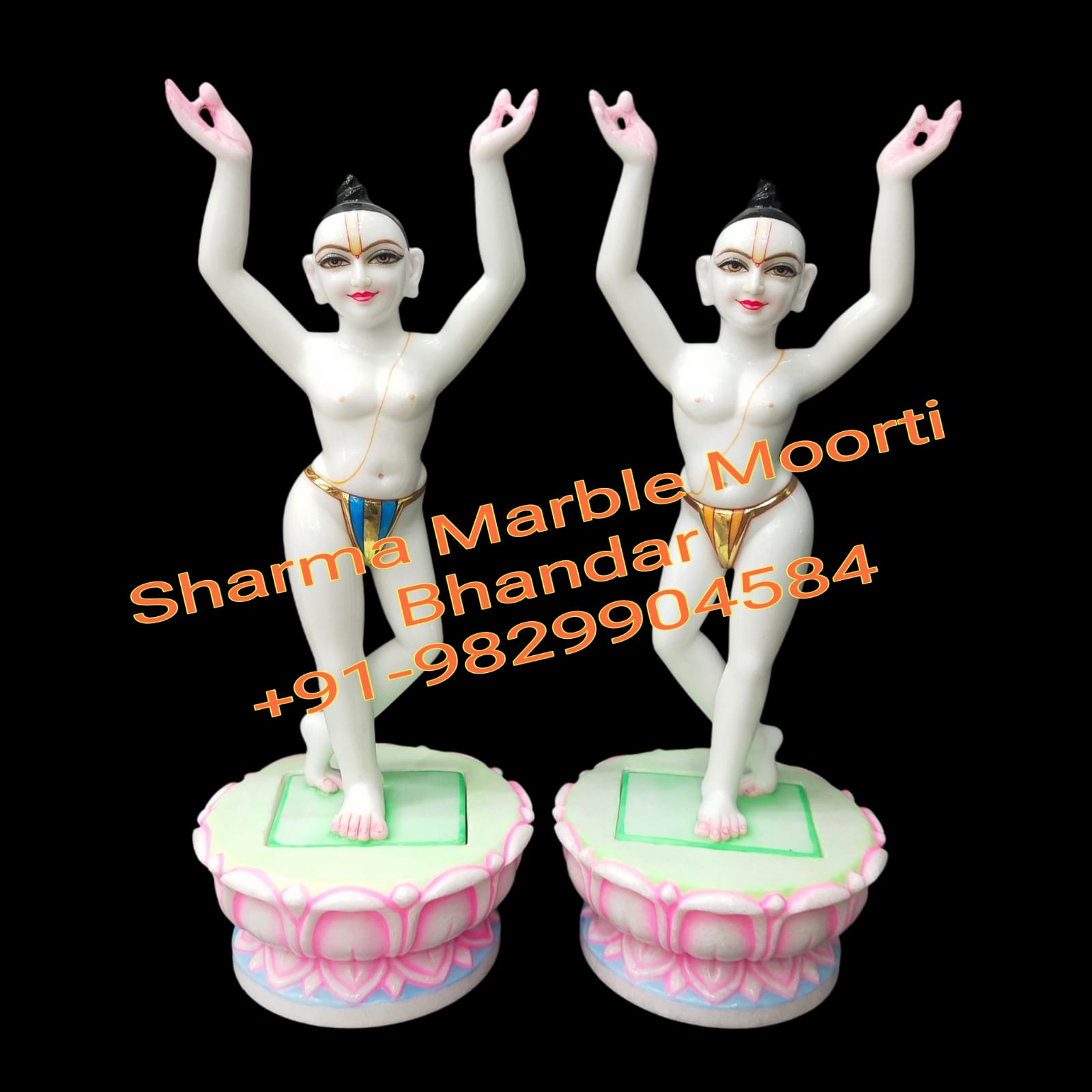 White Marble Gaura Nitayi Moorti For Home
